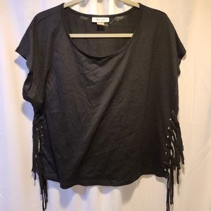 Fringe cropped shirt